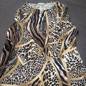 Alison Daley Plus Animal Print Blouse 2x